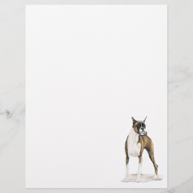 Boxer Dog Art Stationery Letter Head (Vorderseite)