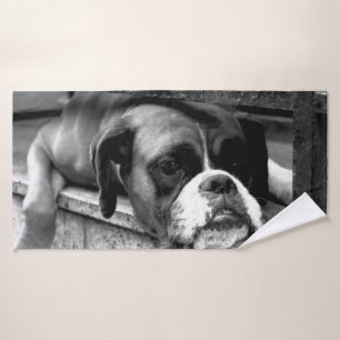 Boxer Dog auf Windows btcn Badhandtuch Set