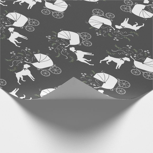 Boxer Dog Baby Shoppy Puppy Geschenkpapier (Ecke)