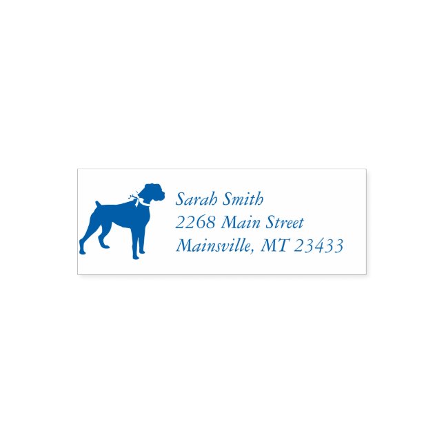 Boxer Dog Baby Shower Welpe Blue Boy Permastempel (Design)