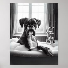 Boxer Dog Badewanne Wall Art, Boxer baden