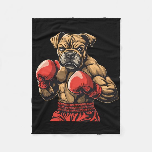 Boxer Dog Boxhandschuhe Grafik für Damen Mädchen Fleecedecke (Vorderseite)