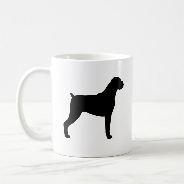 Boxer Dog Breed Silhouetten Tasse (Links)