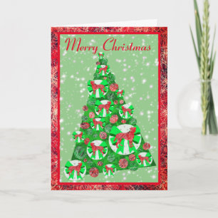 Boxer Dog Breed Silhoutte Bow Frohe Weihnachten Karte