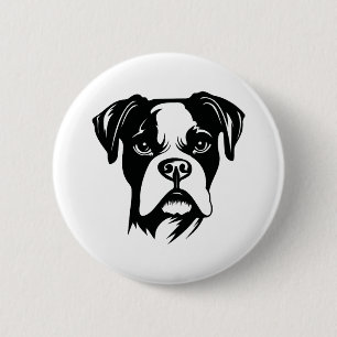 Boxer Dog Button