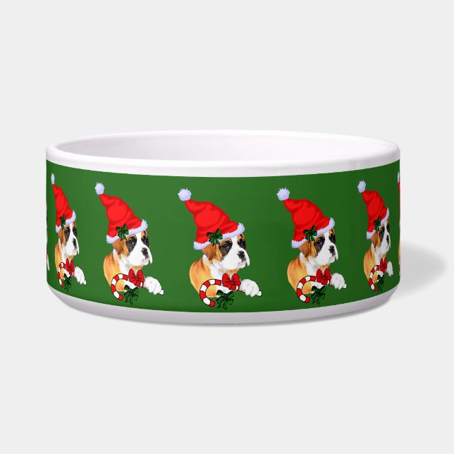 Boxer Dog Christmas Bowl Napf (Vorderseite)