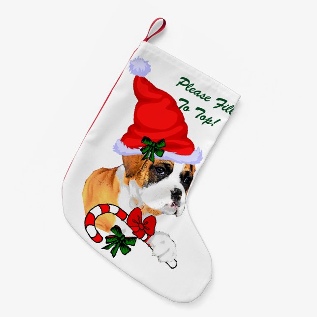 Boxer Dog Christmas Kleiner Weihnachtsstrumpf (Vorderansicht (hängend))