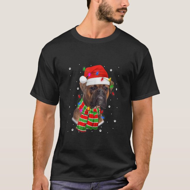 Boxer Dog Christmas Lights Xmas Pajamas Tank Top (Vorderseite)