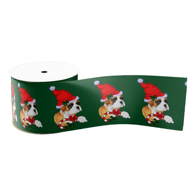 Boxer Dog Christmas Ripsband (Spule)