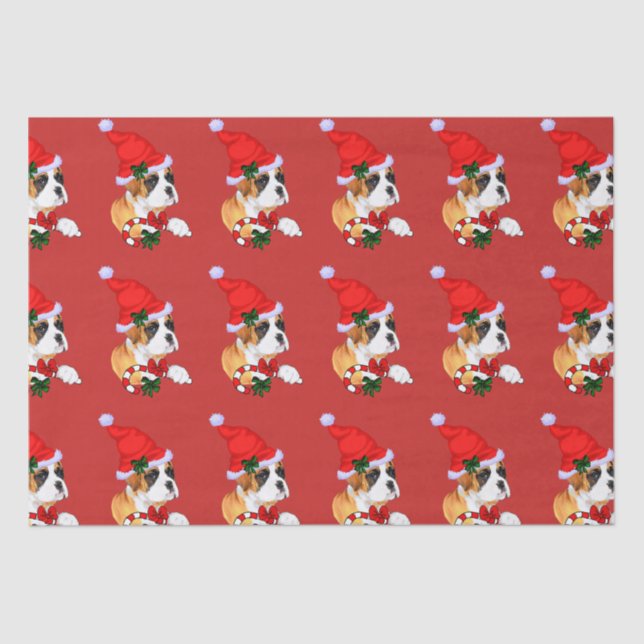 Boxer Dog Christmas Seidenpapier (Vorderseite)