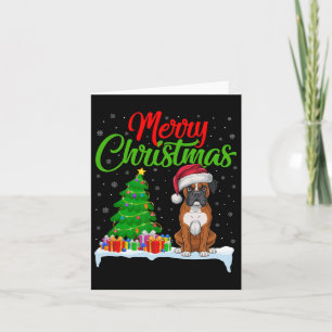 Boxer Dog Christmas Tree Lights Funny Xmas Boxer D Karte