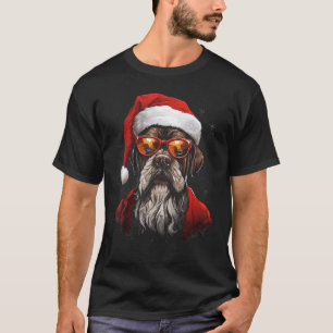 Boxer Dog Christmas Weihnachtsmannmütze Funny Cani T-Shirt