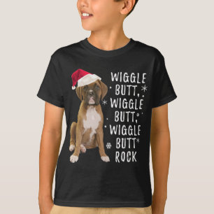 Boxer Dog Christmas - Wiggle Hintern Rock T-Shirt