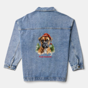 Boxer Dog Christmas X-Mas Wunschgeschenk Woofy Chr Jeansjacke