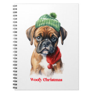 Boxer Dog Christmas X-Mas Wunschgeschenk Woofy Chr Notizblock