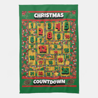 Boxer Dog Countdown Weihnachtskalender Geschirrtuch