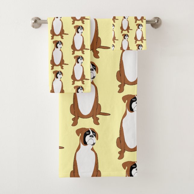 Boxer Dog Design Badhandtuch Set (Insitu)