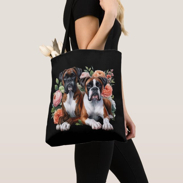 Boxer Dog Duo unter den Blume (Von Nahem)