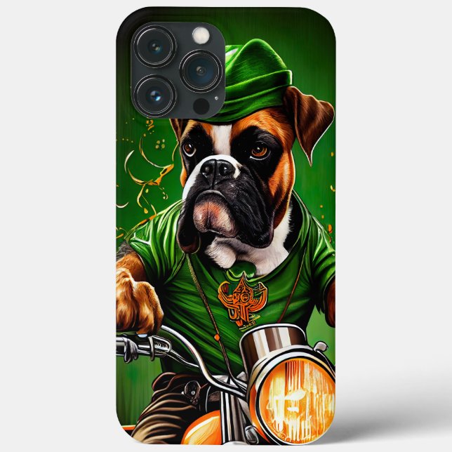Boxer Dog Fahrrad St. Patrick's Day Case-Mate iPhone Hülle (Rückseite)