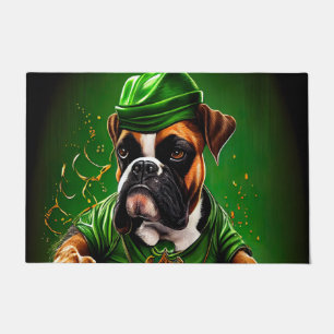 Boxer Dog Fahrrad St. Patrick's Day Fußmatte