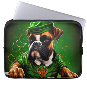 Boxer Dog Fahrrad St. Patrick's Day Laptopschutzhülle