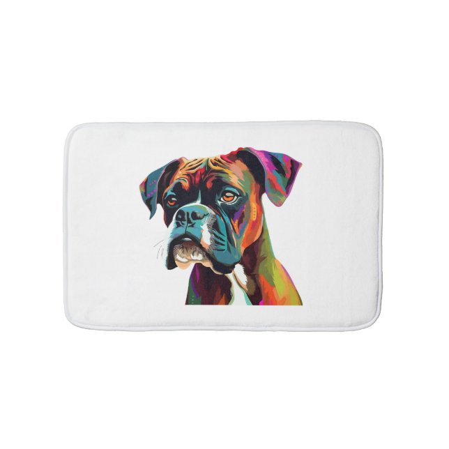 Boxer Dog farbenfroh Badematte (Vorderseite)