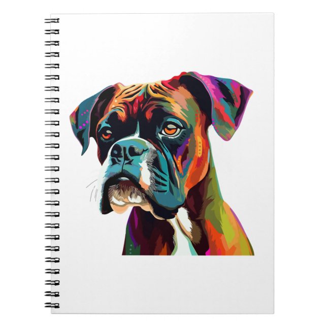 Boxer Dog farbenfroh Notizblock (Vorderseite)