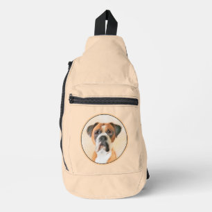 Boxer Dog Fawn Malerei Unzugeschnittenes Ohr Niedl Crossbody Bag