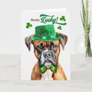 Boxer Dog Feelin' Lucky St Patrick's Day Feiertagskarte