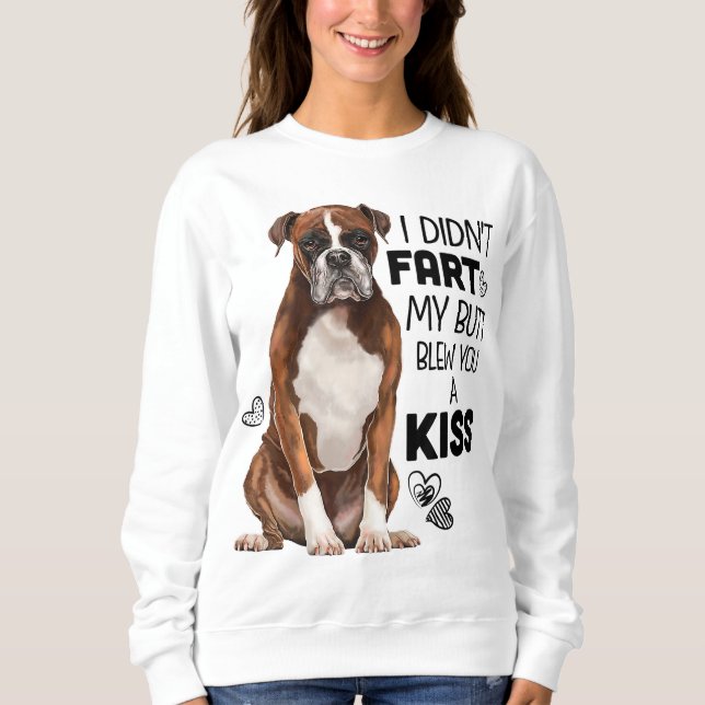 Boxer dog Funny für Hunde Mama, Hund Vater, Hund L Sweatshirt (Vorderseite)