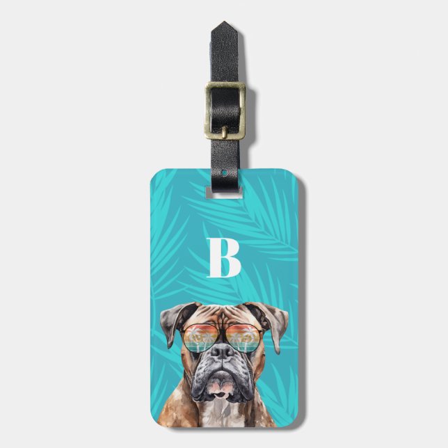 Boxer Dog Gepäckanhänger (Vorderseite vertikal)