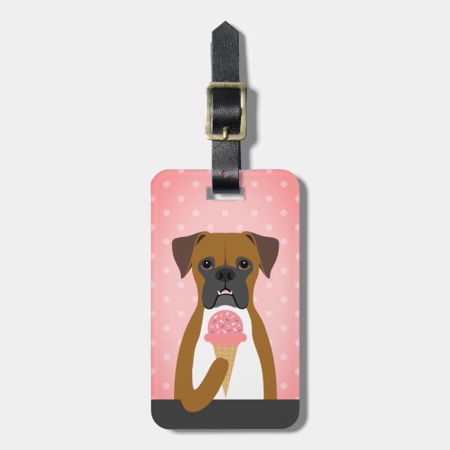 Boxer Dog Gepäckanhänger (Vorderseite vertikal)