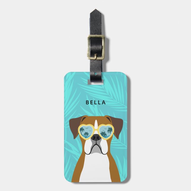 Boxer Dog Gepäckanhänger (Vorderseite vertikal)