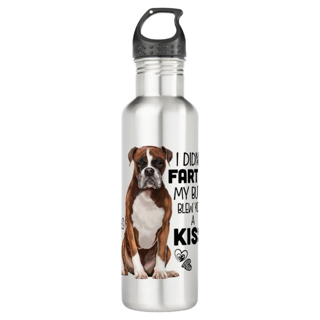 Boxer Dog Geschenke Edelstahlflasche (Vorderseite)