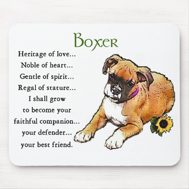Boxer Dog Geschenke Mousepad (Vorne)