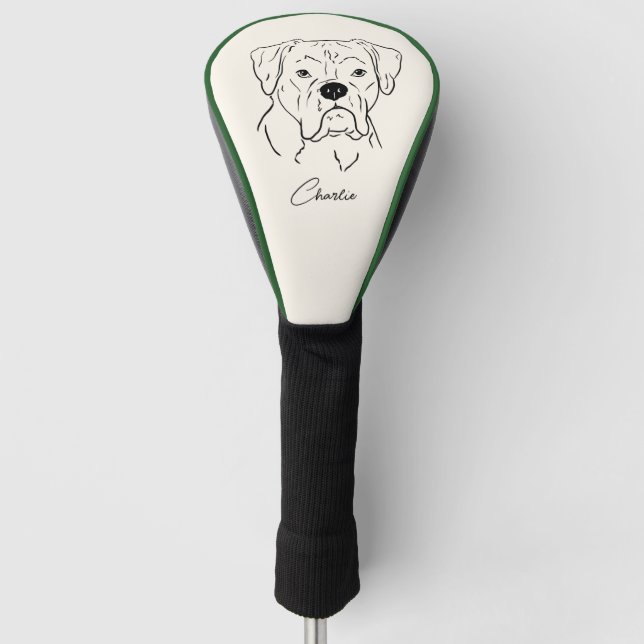 Boxer Dog Golf Headcover (Vorderseite)