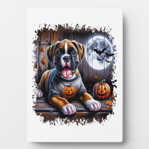 Boxer Dog Halloween Fotoplatte