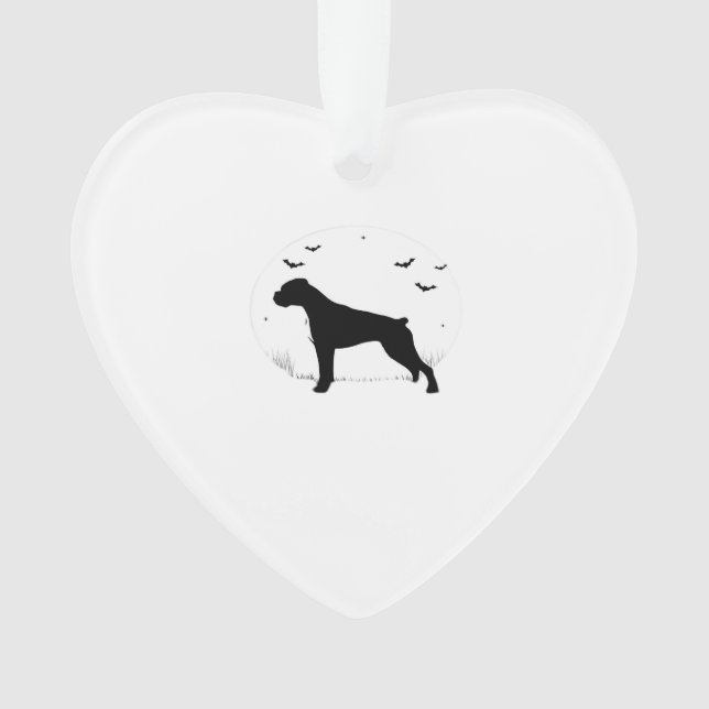 Boxer Dog � Halloween Moon Silhouette Classic T-Sh Ornament (Vorderseite)