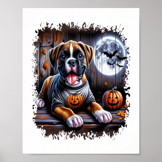 Boxer Dog Halloween Poster (Vorne)
