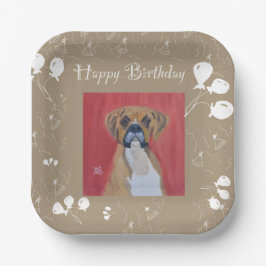 Boxer Dog Happy Birthday Paper Tellers Pappteller