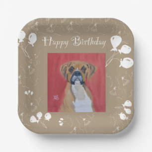 Boxer Dog Happy Birthday Paper Tellers Pappteller