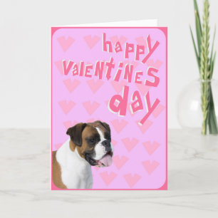 Boxer Dog Happy Valentine Day Grußkarte Feiertagskarte