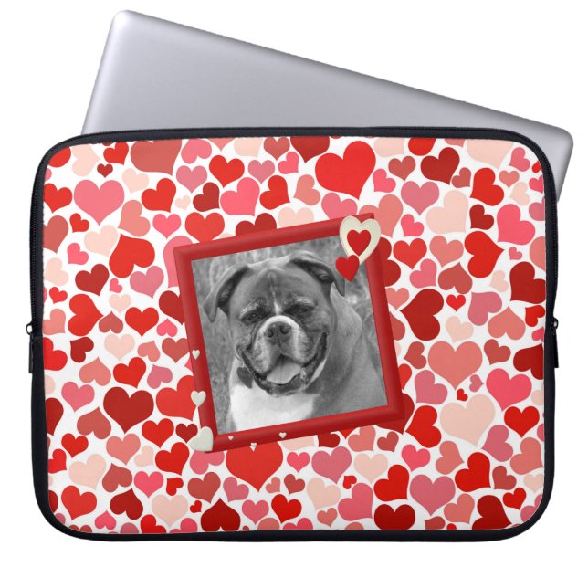 Boxer Dog Hearts Notebook-Ärmel Laptopschutzhülle (Vorderseite)