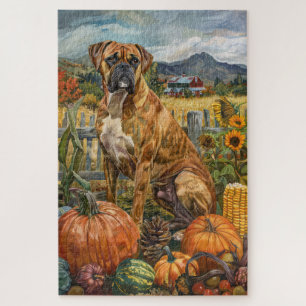 Boxer Dog Herbsternte Erntedank Puzzle