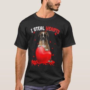 Boxer Dog I Steal Hearts Niedlich Valentinstag Fra T-Shirt