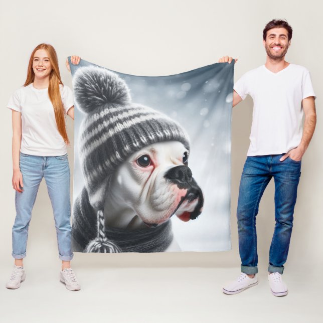 Boxer Dog im Winter Fleecedecke (Beispiel)