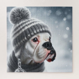 Boxer Dog im Winter Puzzle