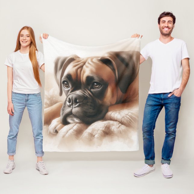 Boxer Dog in einer serenen Pose Fleecedecke (Beispiel)
