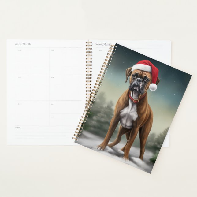 Boxer Dog in Schneeschweihnacht Planer (Anzeige)