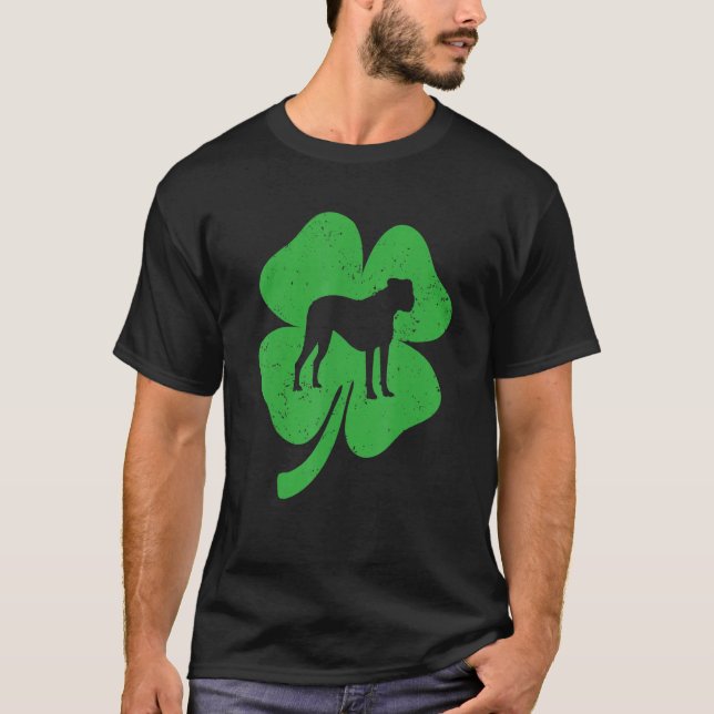 Boxer Dog Irish Green Kleeblatt C St Patricks Day T-Shirt (Vorderseite)